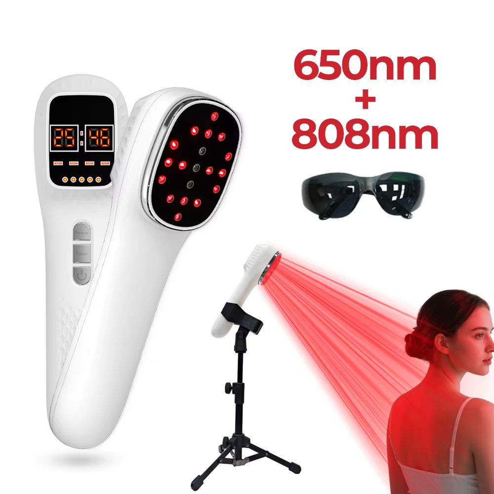 Bärbar rödljusterapi med 650nm och 808nm laser