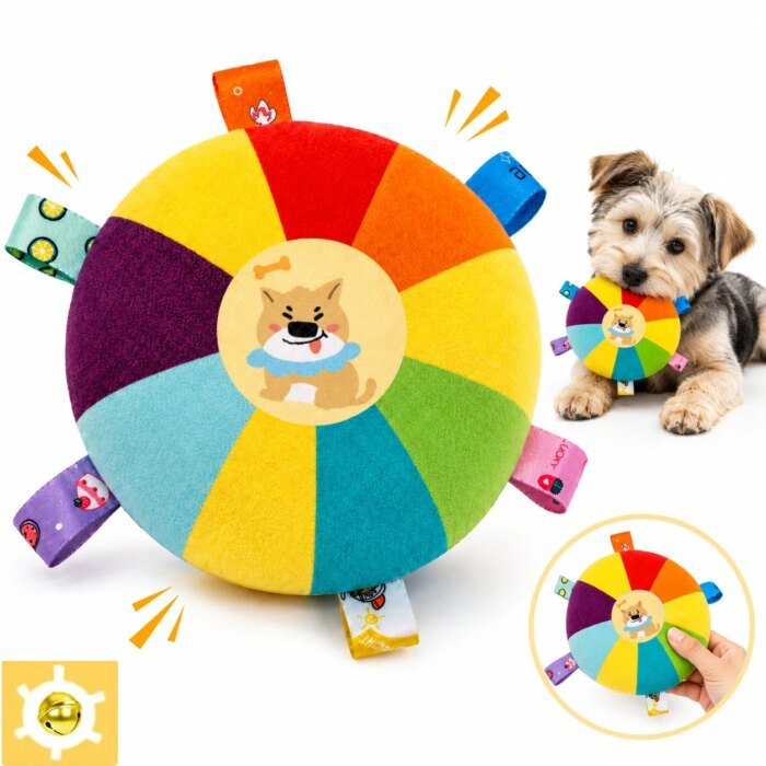 Ljudande mjukisleksak för hund i frisbeedesign - Bild 3