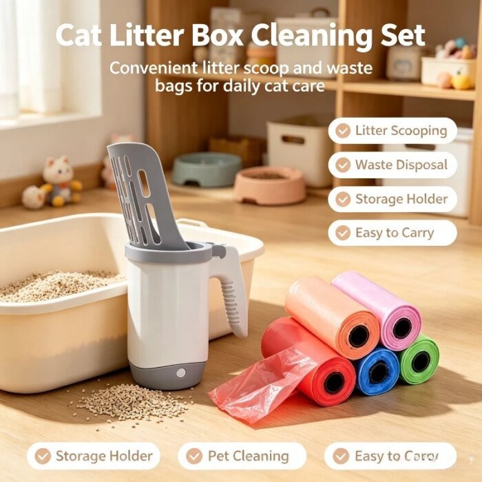 Smidig kattspade med integrerad behållare för avfallspåsar - Bild 2