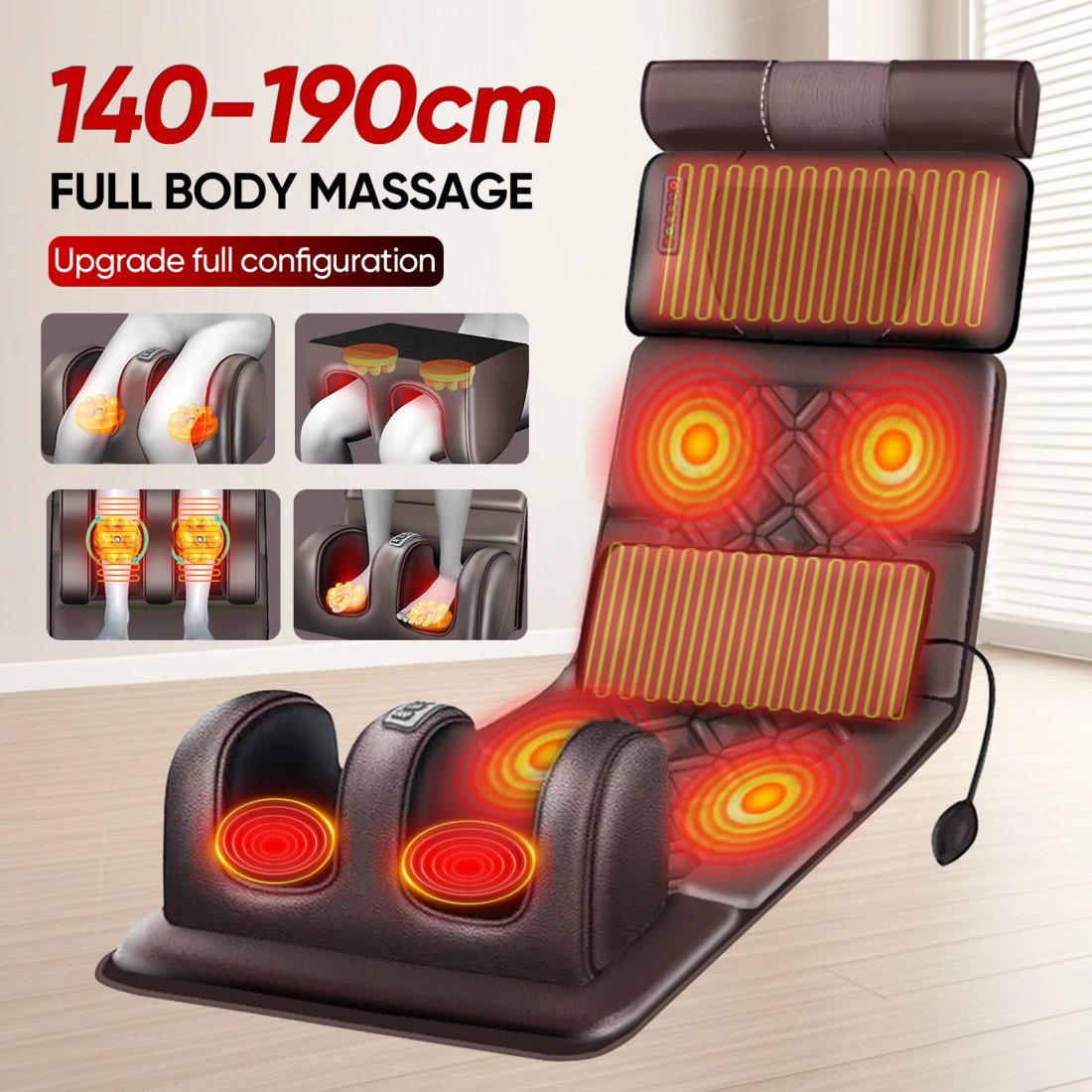 Elektrisk massagemadrass med värme och vibration