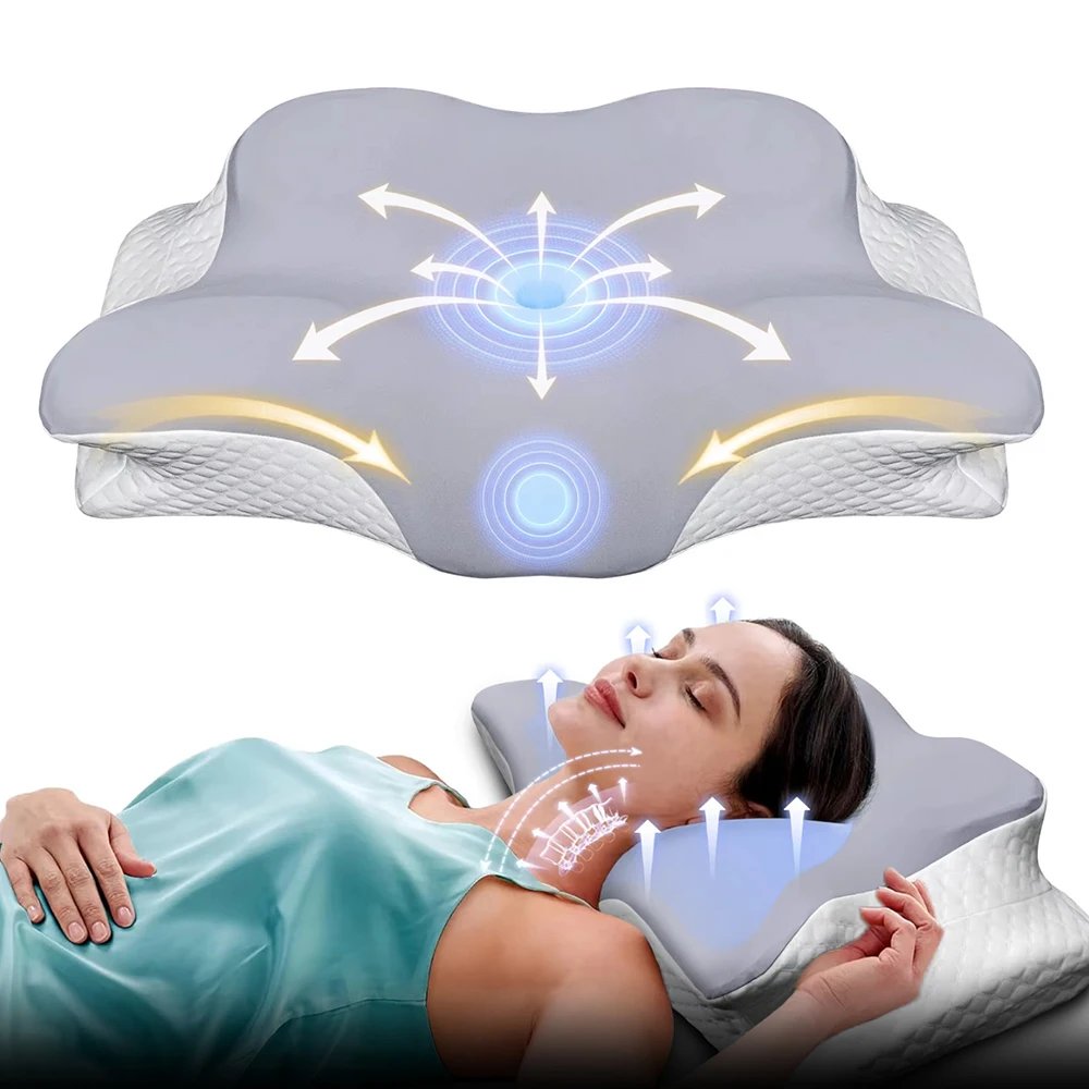 Ergonomisk memory foam-kudde för nacksmärta