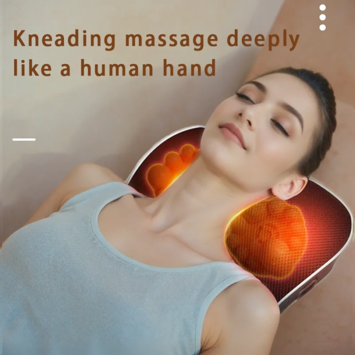 Elektrisk nack- och ryggmassagekudde med krockkuddetraktion - Bild 4
