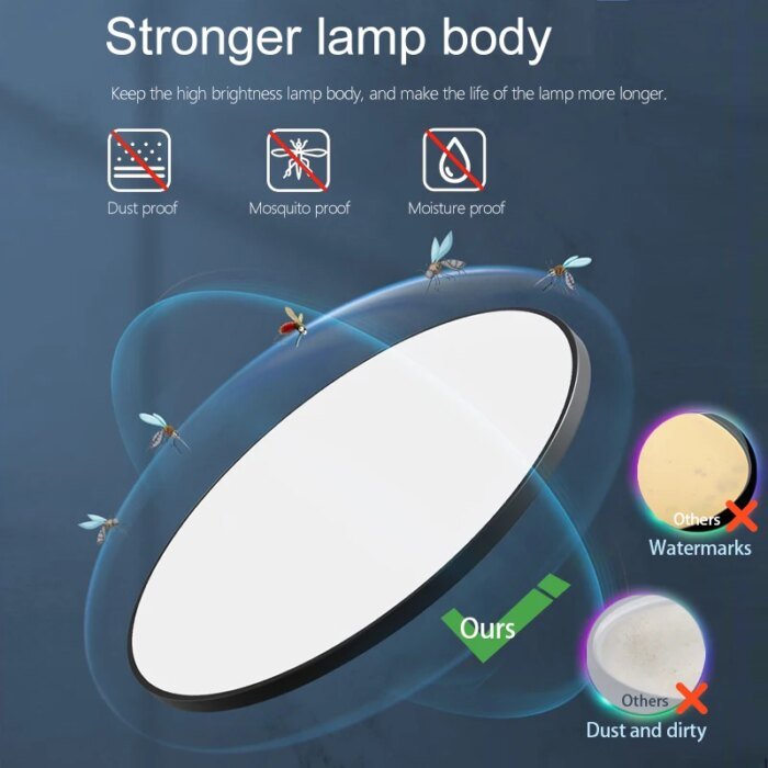 Smart LED-taklampa med fjärrkontroll och app - Bild 3