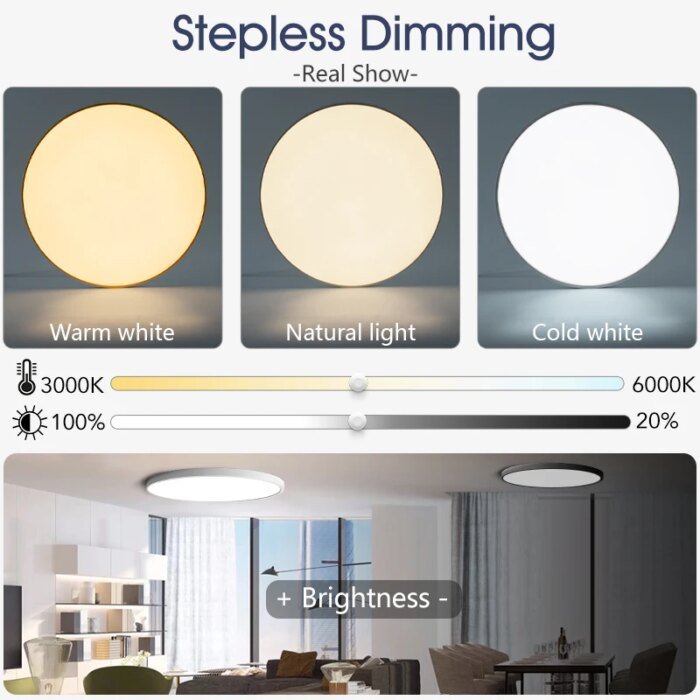 Smart LED-taklampa med fjärrkontroll och app - Bild 4