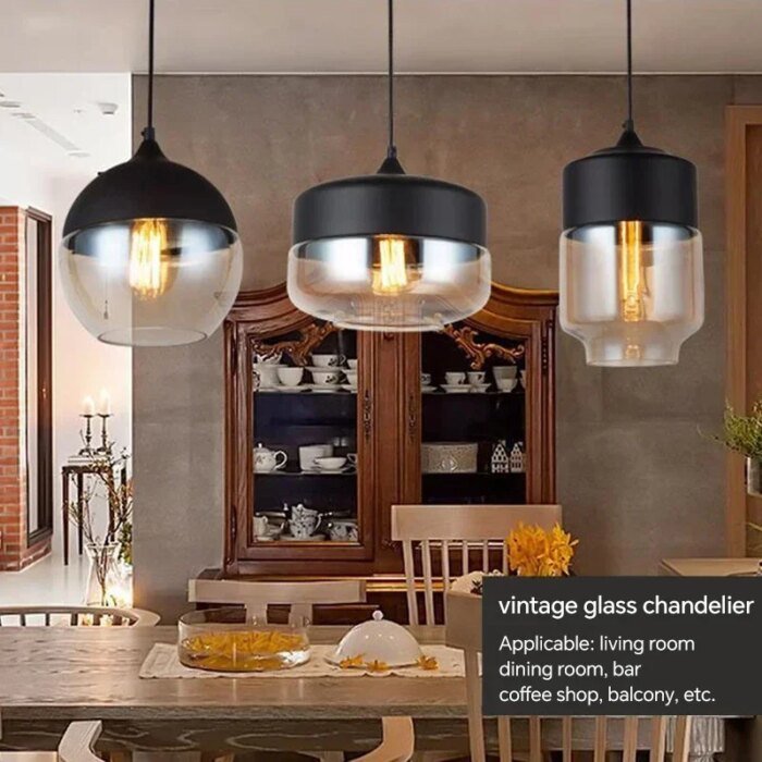 Nordisk Pendellampa i Glas och Trä - Bild 3