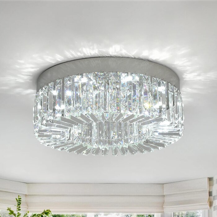 Modern Lyxig Guldfärgad Kristalltaklampa - Bild 3