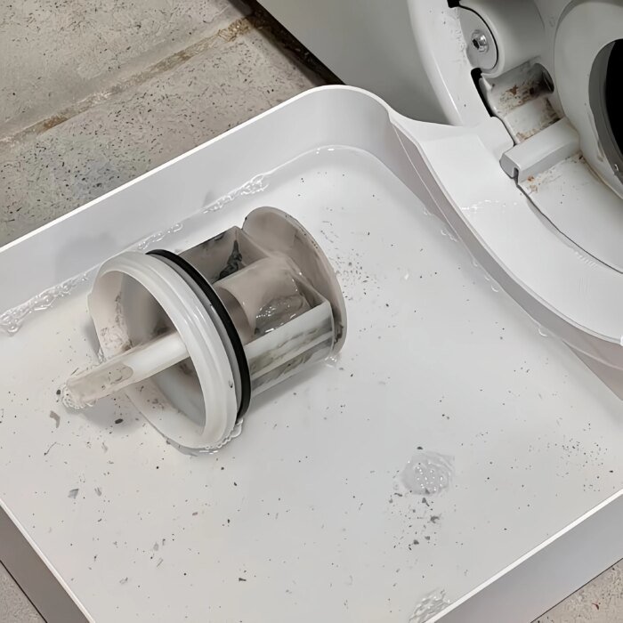 Droppskål för tvättmaskin med luddfilter och avloppsskydd - Bild 6