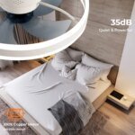 Minimalistisk 50cm Rund Takfläkt med LED-Ljus - Bild 3