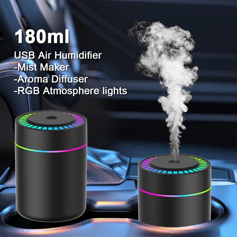 Bärbar USB Luftfuktare och Aromadiffusor 180ml