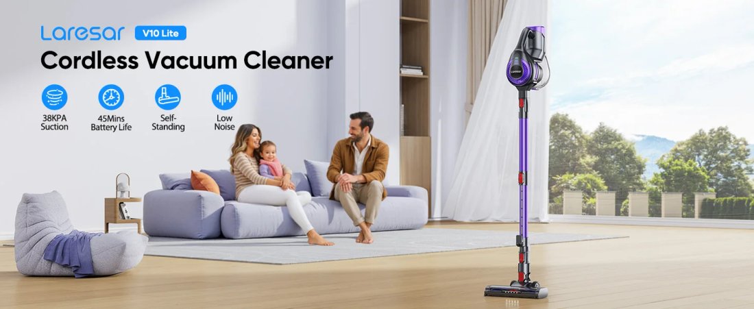 Laresar V10 Lite 38000Pa Skaftdammsugare