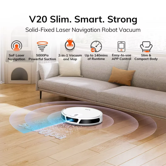ILIFE V20 Smal Laser Robotdammsugare och Mopp - Bild 2