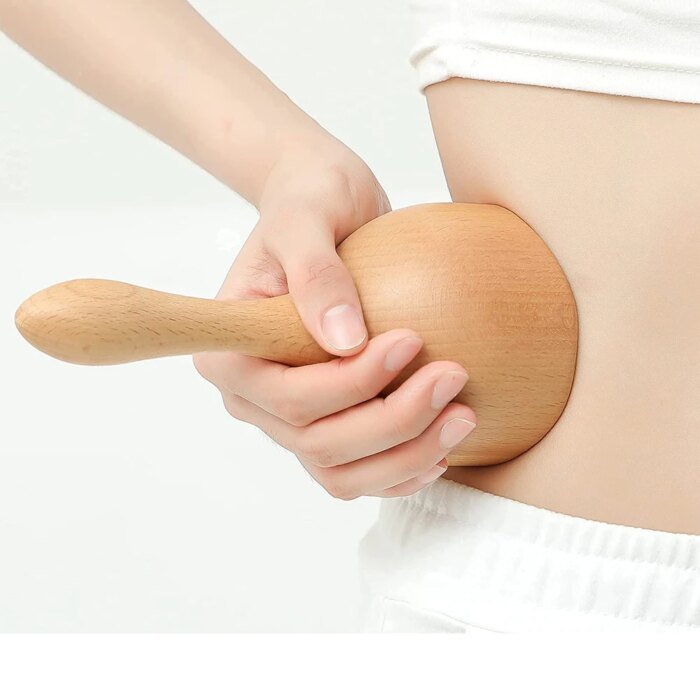 Handhållen massagemugg i trä för lymfdränering - Bild 3