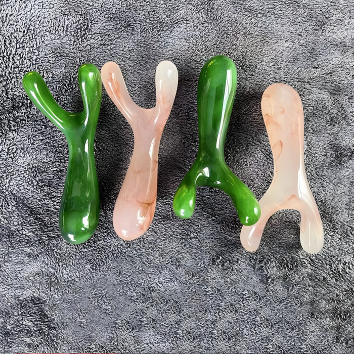 Y-formad gua sha-skrapa i harts för ansiktsmassage - Bild 3