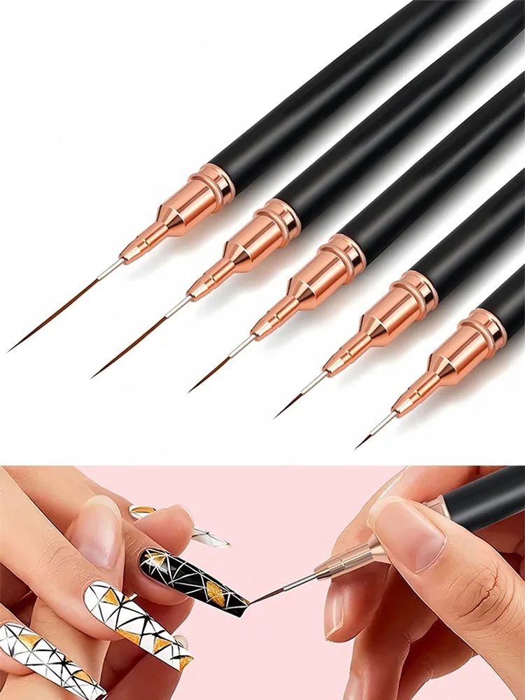Set med 5 nagelborstar för detaljerad nagelkonst