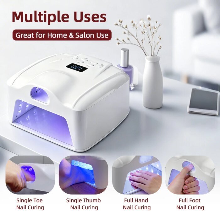 Snabbdorkande 2-i-1 LED-nagellampa med automatisk sensor - Bild 2