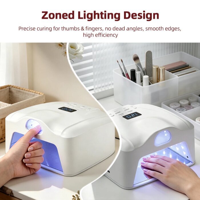 Snabbdorkande 2-i-1 LED-nagellampa med automatisk sensor - Bild 3