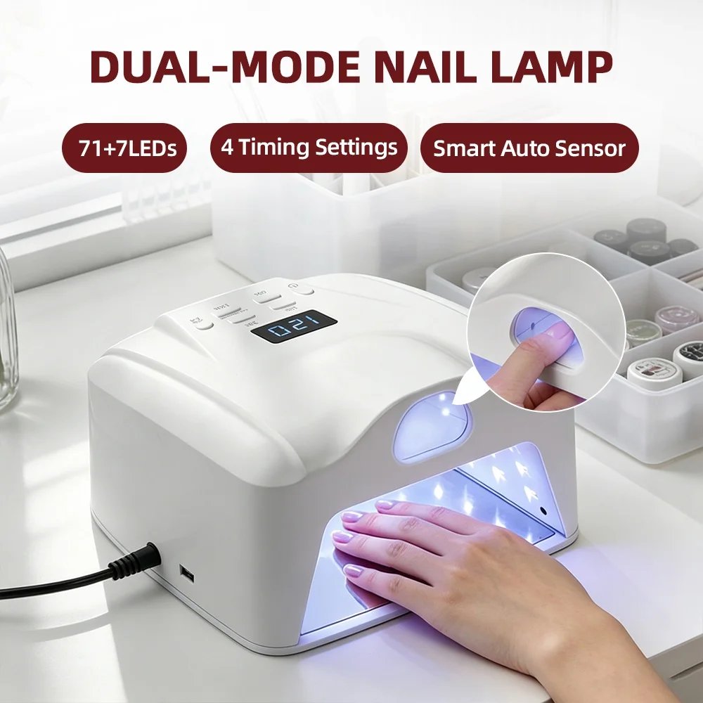 Snabbdorkande 2-i-1 LED-nagellampa med automatisk sensor