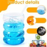 Kaffeglas i borosilikatglas 350 ml 2-pack med sugrör - Bild 3