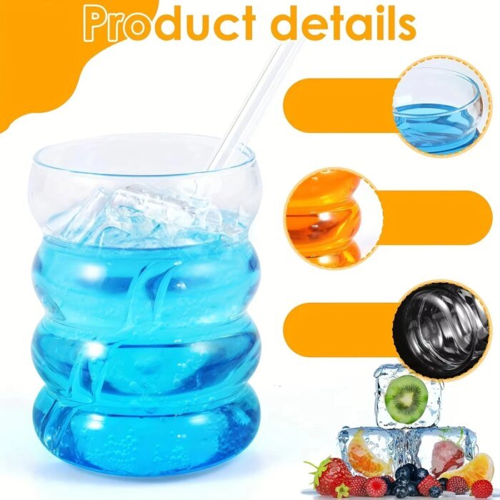 Kaffeglas i borosilikatglas 350 ml 2-pack med sugrör - Bild 3