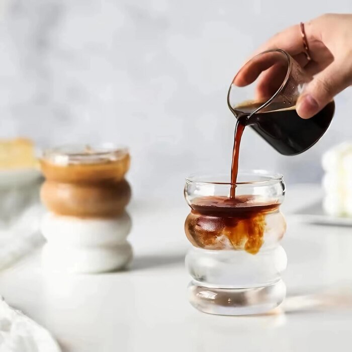 Kaffeglas i borosilikatglas 350 ml 2-pack med sugrör - Bild 2
