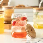 Värmetåliga vågformade kaffeglas 4-pack med lock och sugrör - Bild 3