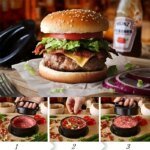 Hamburgarpress med släppa lätt-beläggning för husbilskök - Bild 3