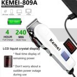 Kemei KM-809A Sladdlös Professionell Hårklippare med LED-Skärm - Bild 3