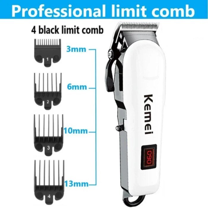 Kemei KM-809A Sladdlös Professionell Hårklippare med LED-Skärm - Bild 4