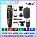 Kemei KM-696 Multifunktionell 5-i-1 Laddningsbar Hårtrimmer