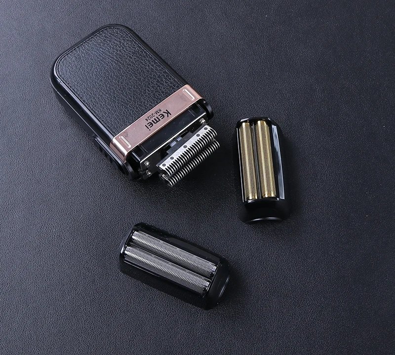 Kemei KM-2024 Vattentät USB-Laddningsbar Dubbelblads Rakapparat