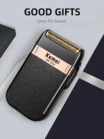 Kemei KM-2024 Vattentät USB-Laddningsbar Dubbelblads Rakapparat - Bild 6