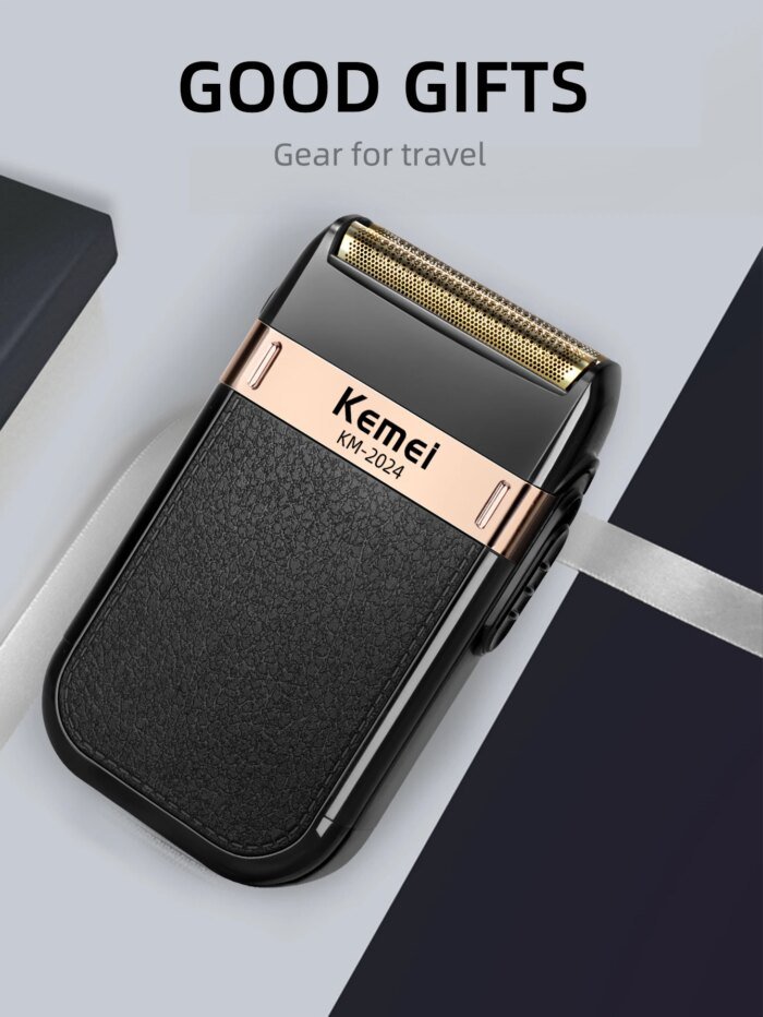 Kemei KM-2024 Vattentät USB-Laddningsbar Dubbelblads Rakapparat - Bild 6