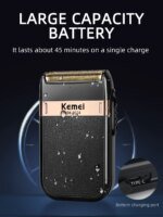 Kemei KM-2024 Vattentät USB-Laddningsbar Dubbelblads Rakapparat - Bild 2