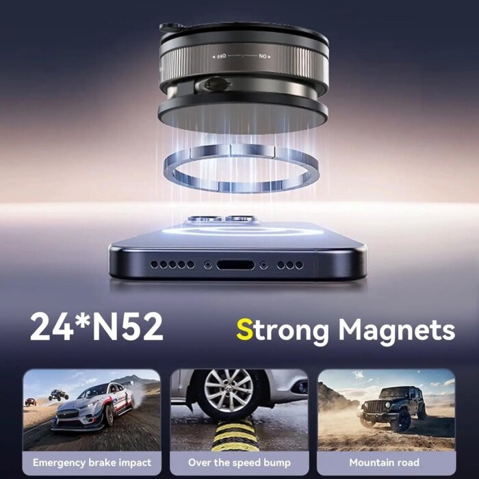 Uppgraderad 360° Vikbar Magnetisk Mobilhållare Med Vakuumpropp - Bild 3