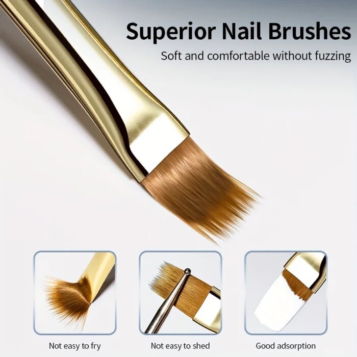 2-Pack Breda Nagelborstar med Graduerat Akrylhandtag - Bild 2