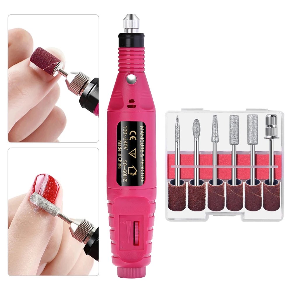 Elektrisk Nagelslip Och Manikyrsats Med Slipstift