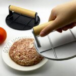 Hamburgerpress i aluminiumlegering med trähandtag - Bild 2