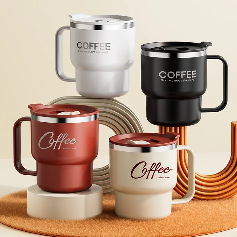 1300684-iq3dte.jpg Isolerad kaffemugg i rostfritt stål med handtag - Image 1