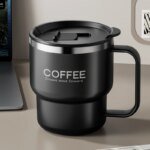 Isolerad kaffemugg i rostfritt stål med handtag - Image 4