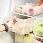 Hopfällbar kylskåpsförvaring i plast med utdragbar låda