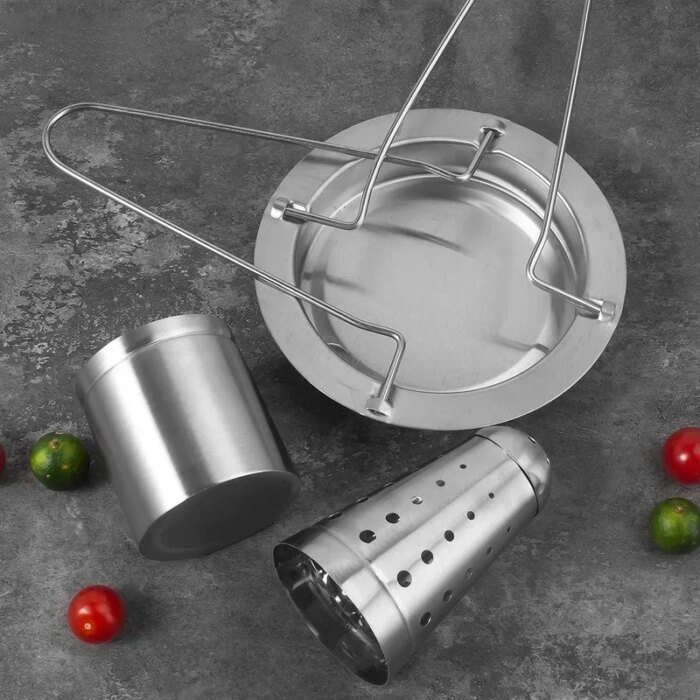 Avtagbart kycklingställ i rostfritt stål för grillning - Bild 3
