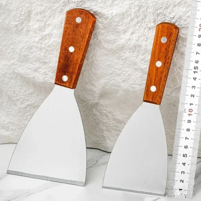 Vinklad stekspade i rostfritt stål med trähandtag - Bild 2