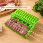 Multifunktionell spettmaskin för grillning med bambuspett