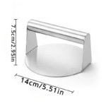Rund hamburgerpress i rostfritt stål för smash burgers - Bild 3