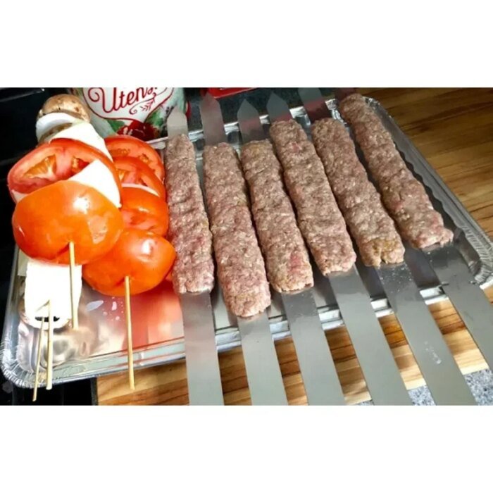 Grillspett i rostfritt stål med trähandtag - Bild 2