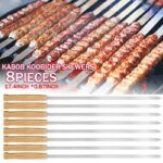 Grillspett i rostfritt stål med trähandtag
