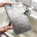 Dubbelsidig skärbräda i rostfritt stål och plast - Bild 2
