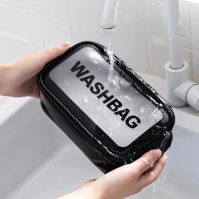 Genomskinlig Necessär i PVC för Smink och Toalettartiklar - Bild 4