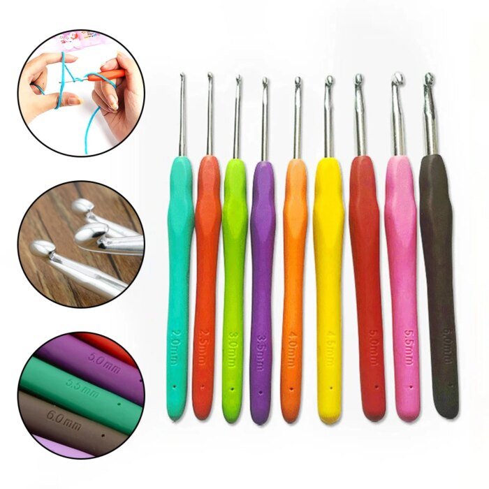 Ergonomiskt Virknålsset I Aluminium 9 Delar Med Mjuka Handtag - Image 2