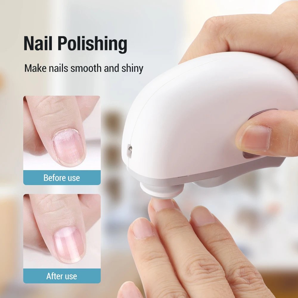 Elektrisk nagelklippare med nagelslipning och belysning